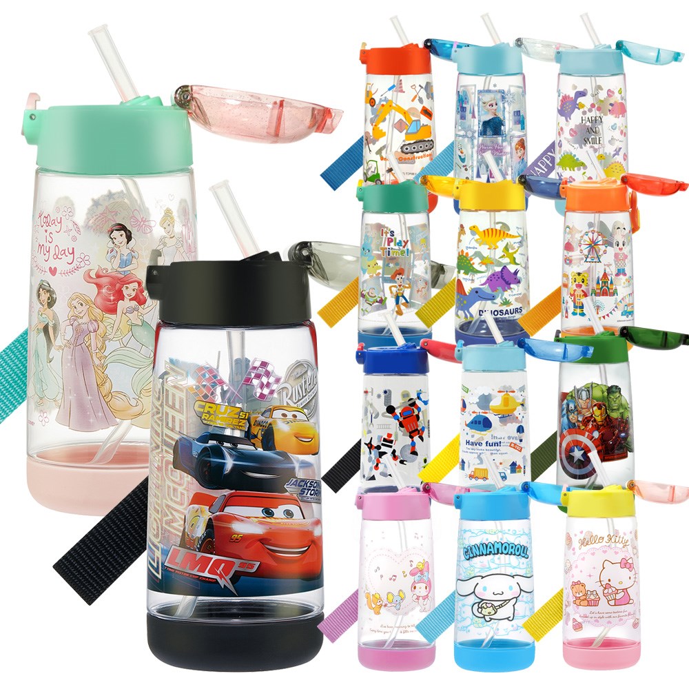 Skater PET吸管水壺(480ml)工程車 直升機 巧虎 寶可夢