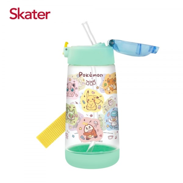 Skater PET吸管水壺(480ml)工程車 直升機 巧虎 寶可夢