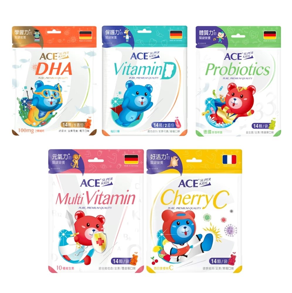 ACE SUPER KIDS 機能Q 33e益生菌 14顆/袋 機能軟糖
