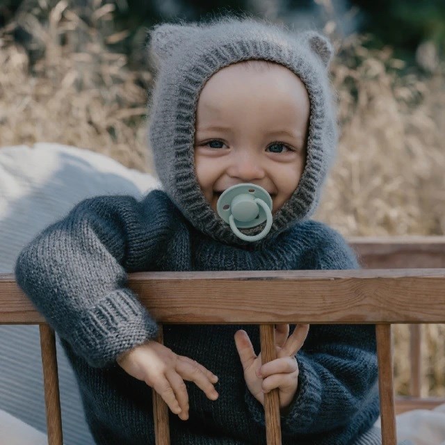 BIBS 安撫寶寶禮盒組(De Lux矽膠奶嘴 夜光2入組+袋鼠安撫巾)