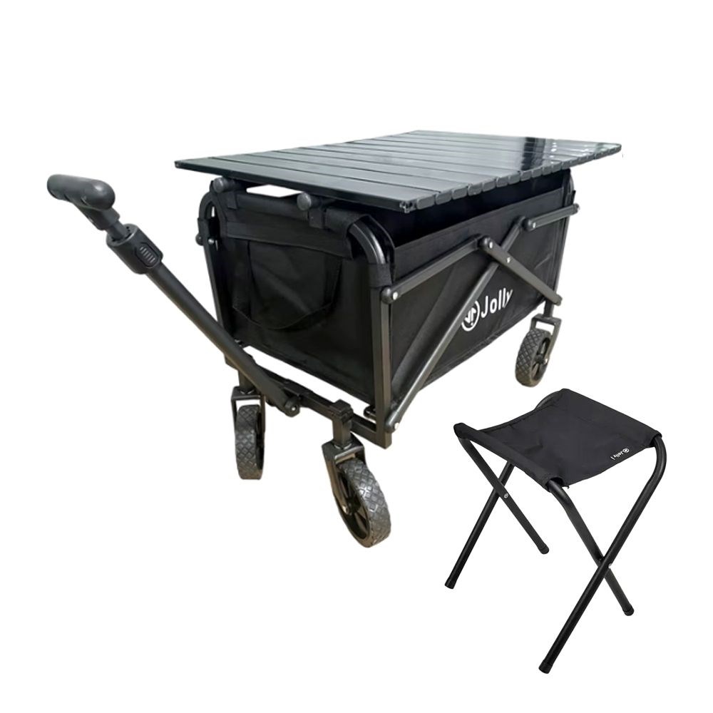 Jolly迷你折疊手拉車+蛋卷桌板+折疊輕量椅