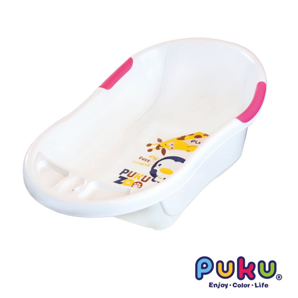 PUKU 藍色企鵝 雙色浴盆L(水色/粉色)