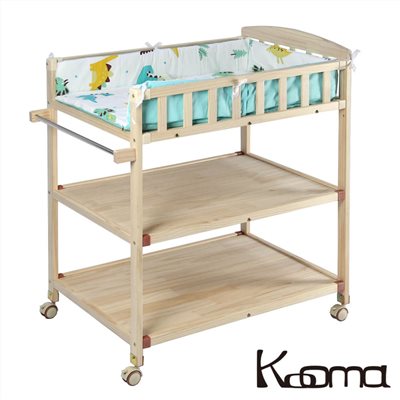 Kooma 嬰兒實木尿布台置物架(附棉墊、桿子) -兩款可選