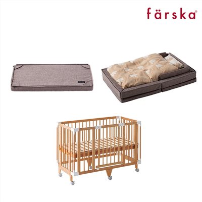 【門市另有折扣】日本 farska 童趣森林5合1嬰兒大床+可攜式床墊13件組+透氣床墊