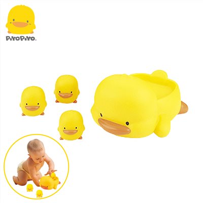 黃色小鴨《PiyoPiyo》水中有聲玩具組(4入)